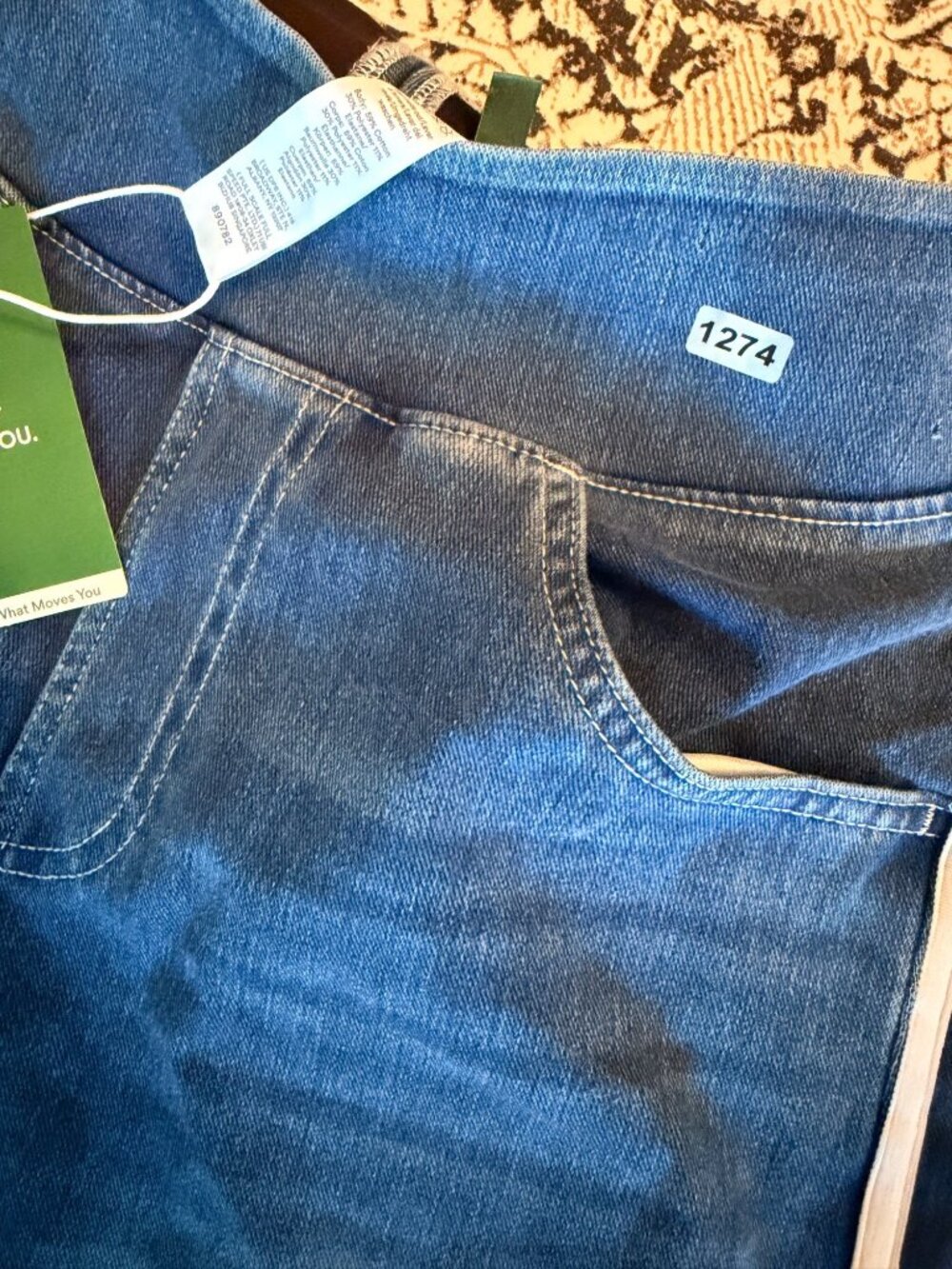 Halara M Wide-Leg Denim Pants With Side Stripes - Halara M Regular Stretchy & Tr - Picture 6 of 9
